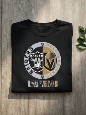 Las Vegas Raiders Golden Knights Mashup Graphic Tee Vegas Sports Fan Shirt
